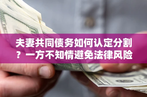 北京夫妻共同债务如何认定分割？一方不知情避免法律风险必看！
